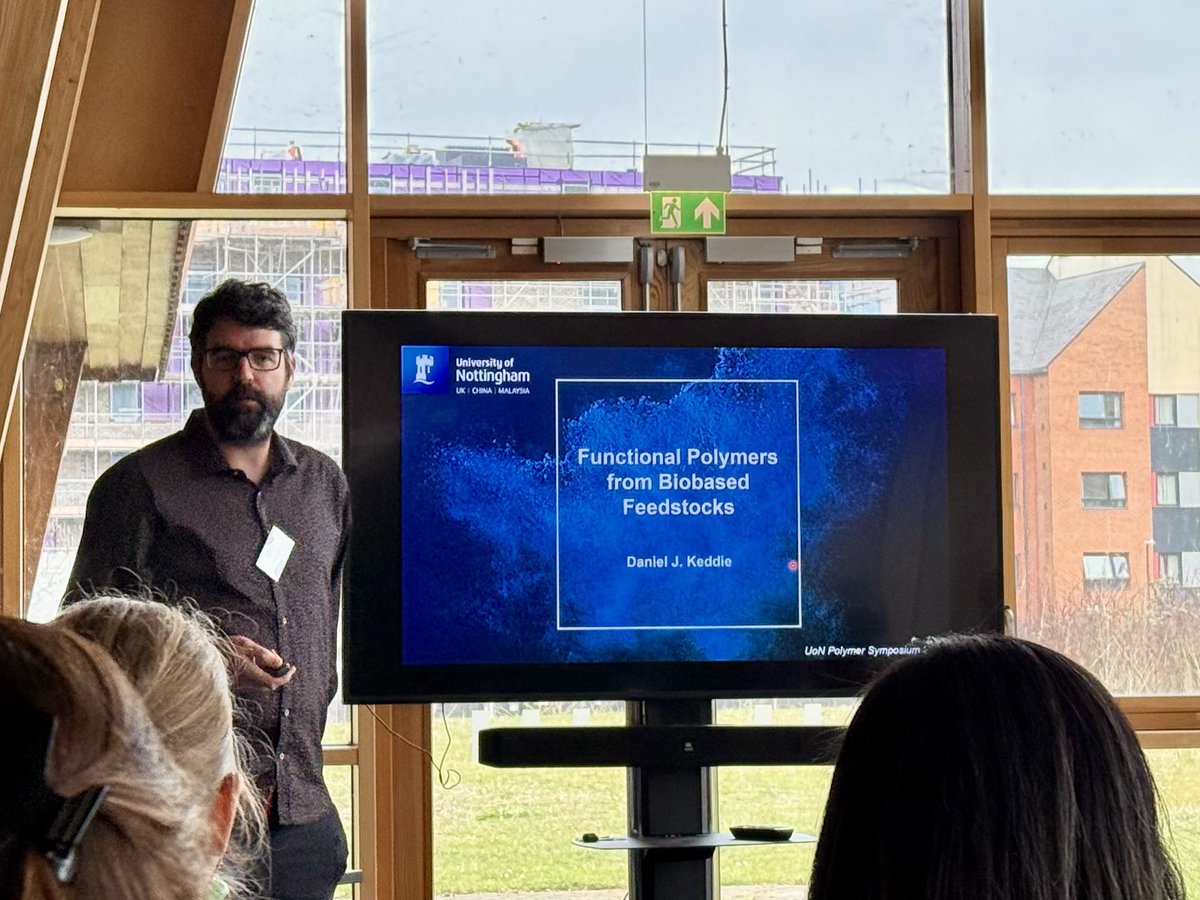 SusPharmaPol Group (@tarescogroup) on Twitter photo Up next is <a href="/DanielKeddie/">Daniel Keddie</a> from <a href="/ChemistryUoN/">UoN Chemistry</a> with a talk on functional polymers from biobased feedstocks Up next is <a href="/DanielKeddie/">Daniel Keddie</a> from <a href="/ChemistryUoN/">UoN Chemistry</a> with a talk on functional polymers from biobased feedstocks