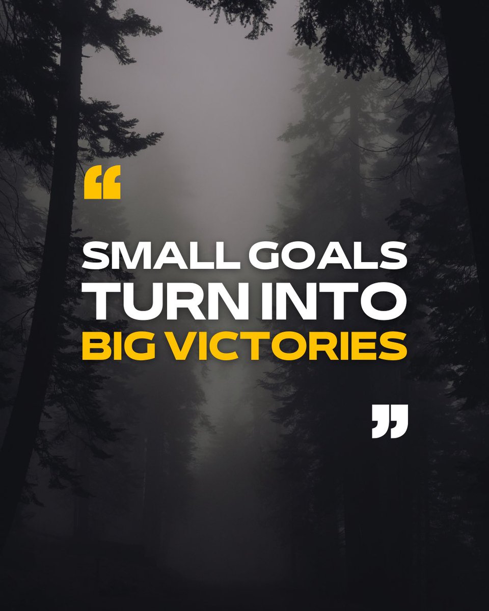 ArlandNguema's tweet image. Small goals turn into big victories, and each step forward brings you closer to achieving your dreams. 
By setting manageable goals, you build momentum that propels you forward.
#learnbetter
#celebratesmallvictories
#eachstepcounts
#growthmindset
#successleavesclues