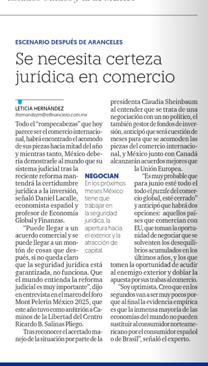 Leticia Morón (@letymoron) on Twitter photo En lo que logra acuerdos comerciales, #México debe convencer al mundo de que ofrece #CertezaJurídica, dijo el economista Daniel Lacalle <a href="/dlacalle/">Daniel Lacalle</a> en entrevista con <a href="/ElFinanciero_Mx/">El Financiero</a> En lo que logra acuerdos comerciales, #México debe convencer al mundo de que ofrece #CertezaJurídica, dijo el economista Daniel Lacalle <a href="/dlacalle/">Daniel Lacalle</a> en entrevista con <a href="/ElFinanciero_Mx/">El Financiero</a>