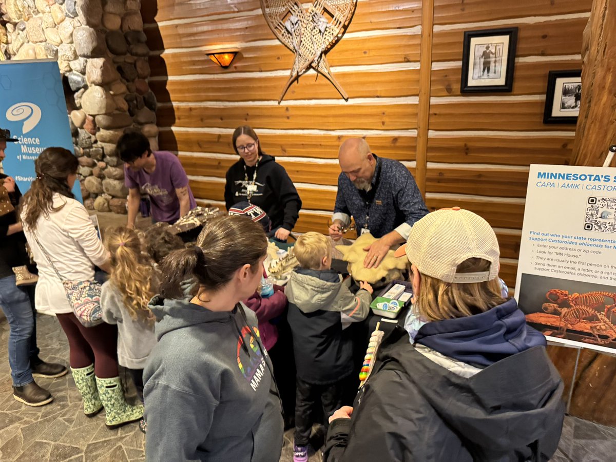 Dr_CrocoGator's tweet photo. Happy #FossilFriday! This week the paleo team at @sciencemuseummn brought fun #fossils to the @mnzoo to talk up making Giant Beaver the Minnesota state fossil! Great turnout + two of the team even got to have a close up interaction with the zoo’s beaver pair. So cool! 🦫❤️🦫 https://t.co/4ouGOvLsU0