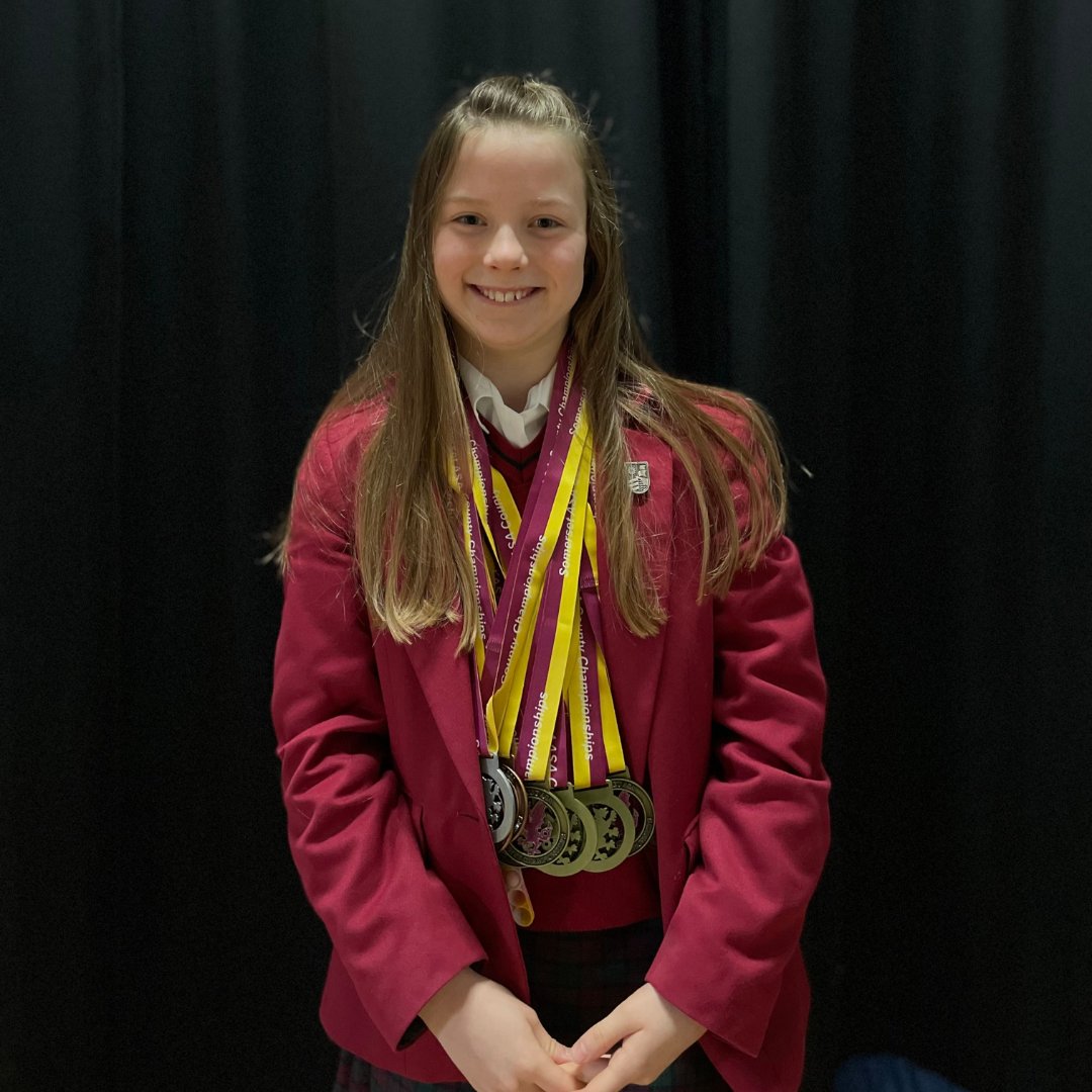 Huge congrats to Ivy (Year 7) for an outstanding performance at the Somerset ASA County Championships - winning 15 medals (12🥇, 1🥈, 2🥉)!

She’s also been selected for the County Development Pathway at Millfield! 🎉👏

Well done, Ivy! 🌟 #SwimmingChampion