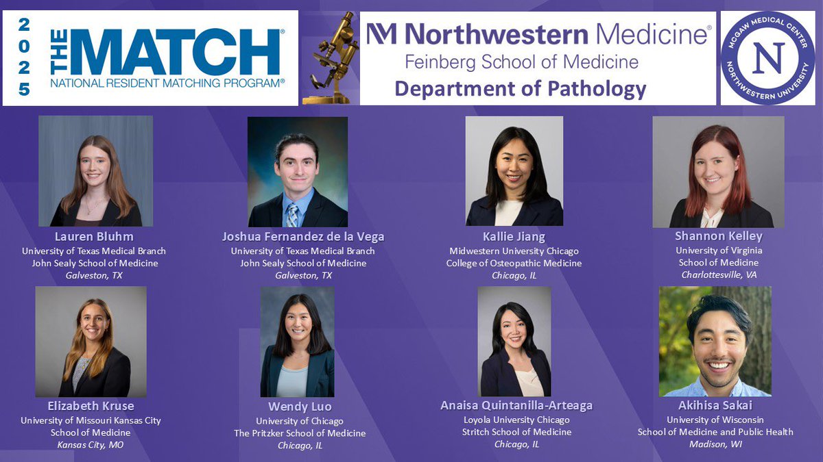 Luis Z. Blanco Jr., MD (he/him) 🔬 (@luisblancojrmd) on Twitter photo Welcome future #PurplePath superstars! We can’t to meet you all. Welcome to <a href="/NU_Pathology/">Northwestern Pathology</a> and Chicago! 💜
#PathMatch25 #Path2Path #Match2025 Welcome future #PurplePath superstars! We can’t to meet you all. Welcome to <a href="/NU_Pathology/">Northwestern Pathology</a> and Chicago! 💜
#PathMatch25 #Path2Path #Match2025