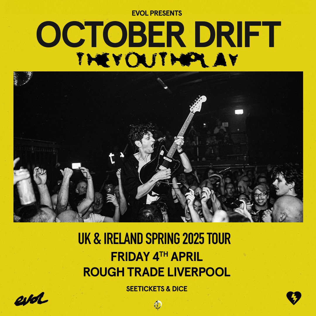 EVOL (@clubevol) on Twitter photo ๐๐๐ ๐๐๐๐๐ ๐๐ ๐๐
Pound for pound one of the best live bands in the country. A beautiful frenzy. <a href="/octoberdrift/">October Drift</a> hit Liverpool's <a href="/RoughTrade/">Rough Trade</a> two weeks tonight w/ support from <a href="/theyouthplay/">The Youth Play</a> & you simply have to be there amongst it!
TIX: seetickets.com/event/october-โฆ
๐ธglkmedia ๐๐๐ ๐๐๐๐๐ ๐๐ ๐๐
Pound for pound one of the best live bands in the country. A beautiful frenzy. <a href="/octoberdrift/">October Drift</a> hit Liverpool's <a href="/RoughTrade/">Rough Trade</a> two weeks tonight w/ support from <a href="/theyouthplay/">The Youth Play</a> & you simply have to be there amongst it!
TIX: seetickets.com/event/october-โฆ
๐ธglkmedia
