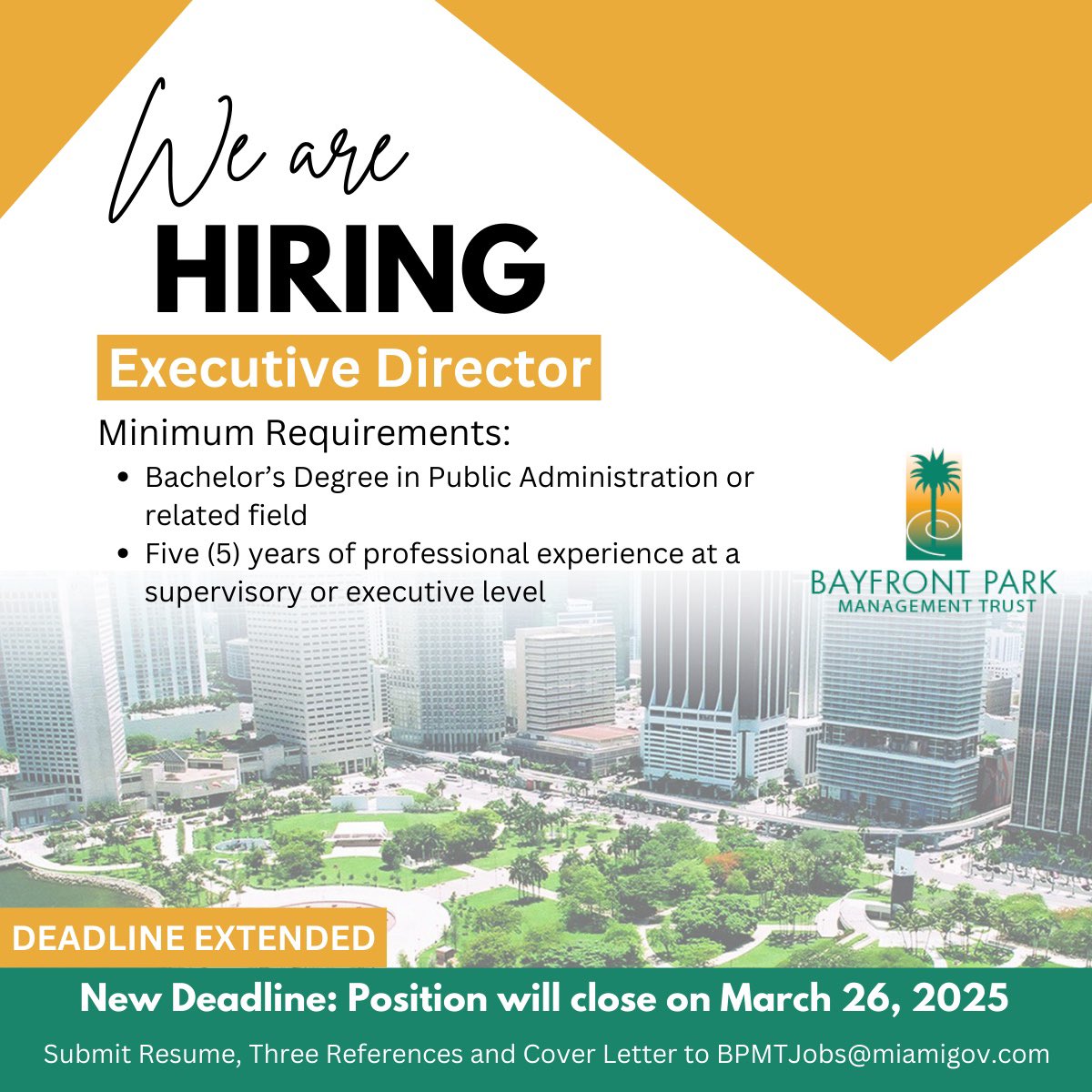 The call for applications has been extended until March 26.