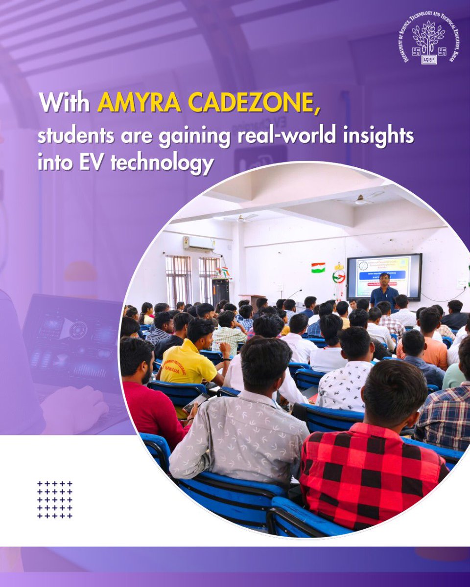 DSTTEBihar's tweet image. At Government Polytechnic, Nawada, students are exploring the world of Electric Vehicle (EV) technology through a seven-day workshop under the Centre of Excellence (CoE) initiative, run under @DSTTEBihar.

#EVTechnology #ElectricVehicles #GreenEnergy #TechInnovation #Bihar