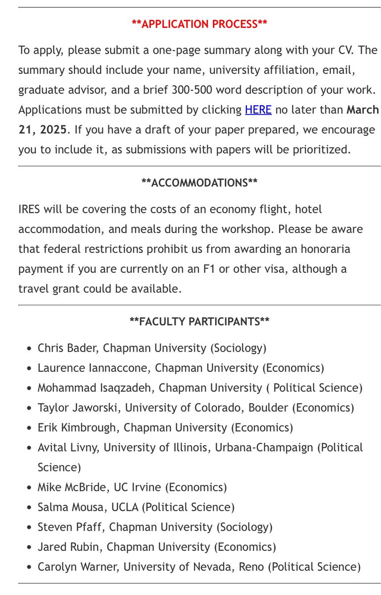 Deadline is TODAY for our graduate student workshop!

Graduate students working at the intersection of religion and the social sciences: come join us in Southern California in May!

For more details, visit asrec.org
