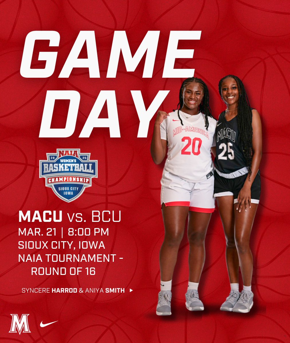 MACUAthletics (@macuathletics) on Twitter photo WBB: IT'S GAME DAY! No. 24 <a href="/MACU_WBB/">MACU Women’s Basketball</a> is ready to battle No. 5 Briar Cliff in the NAIA Tournament Round of 16 tonight!
🆚: <a href="/bcuchargers/">Briar Cliff Athletics</a>
⏰: 8 pm
📍: Sioux City, Iowa
📺: tinyurl.com/2d8u4v74
📊: tinyurl.com/372cphbs
🔴⚫️: #MACUProud WBB: IT'S GAME DAY! No. 24 <a href="/MACU_WBB/">MACU Women’s Basketball</a> is ready to battle No. 5 Briar Cliff in the NAIA Tournament Round of 16 tonight!
🆚: <a href="/bcuchargers/">Briar Cliff Athletics</a>
⏰: 8 pm
📍: Sioux City, Iowa
📺: tinyurl.com/2d8u4v74
📊: tinyurl.com/372cphbs
🔴⚫️: #MACUProud