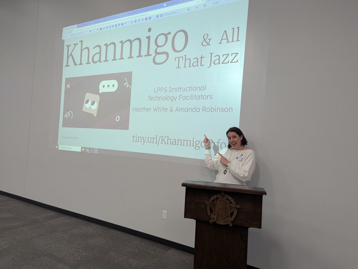 🌟 Shoutout to <a href="/TallTechyTeach/">Heather White</a> for an amazing presentation on <a href="/KA_Khanmigo/">Khanmigo</a> at our district's SPED mini-conference! 👏 She highlighted how this powerful tool can help educators support students' unique needs. #Khanmigo #LPEmpowersEducators