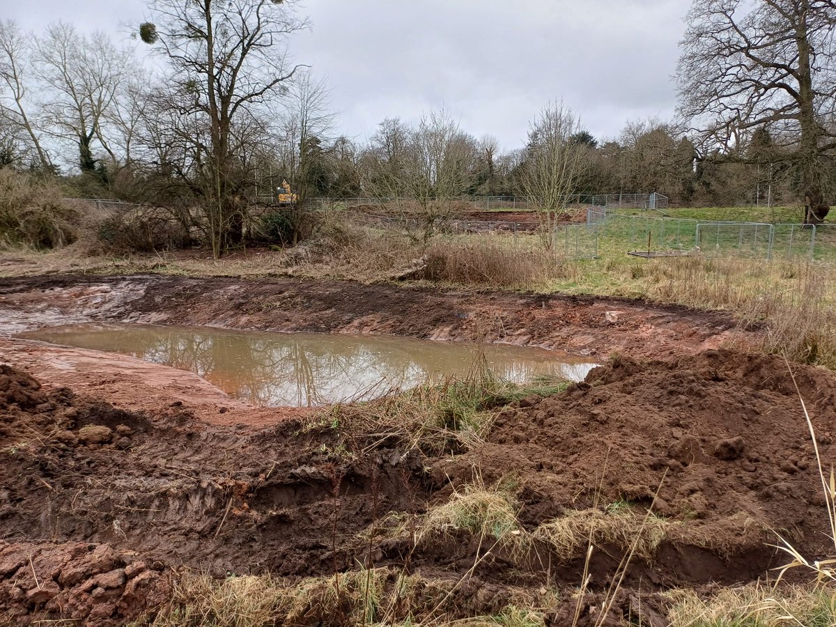 Restoration at Charterhouse is progressing well! 🚜 The new on-line pond boosts wetland diversity &amp; offers a refuge for fish fry, while cut &amp; fill berms reshape the riverbanks, improving access &amp; creating healthier habitats for wildlife &amp; the community. 🌿🌊 #RiverRestoration