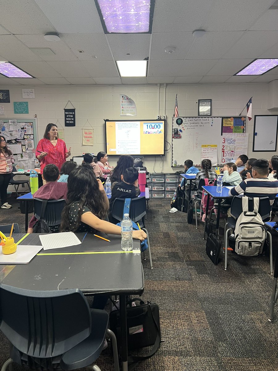 WeAreBonhamElem's tweet photo. Mrs. Edwards, Principal, leading 4th math lessons. We are in the work together! Ensuring student success has no boundary at Bonham- we are ALL IN! 🐯@tricia_teran https://t.co/NQM9FHCesR