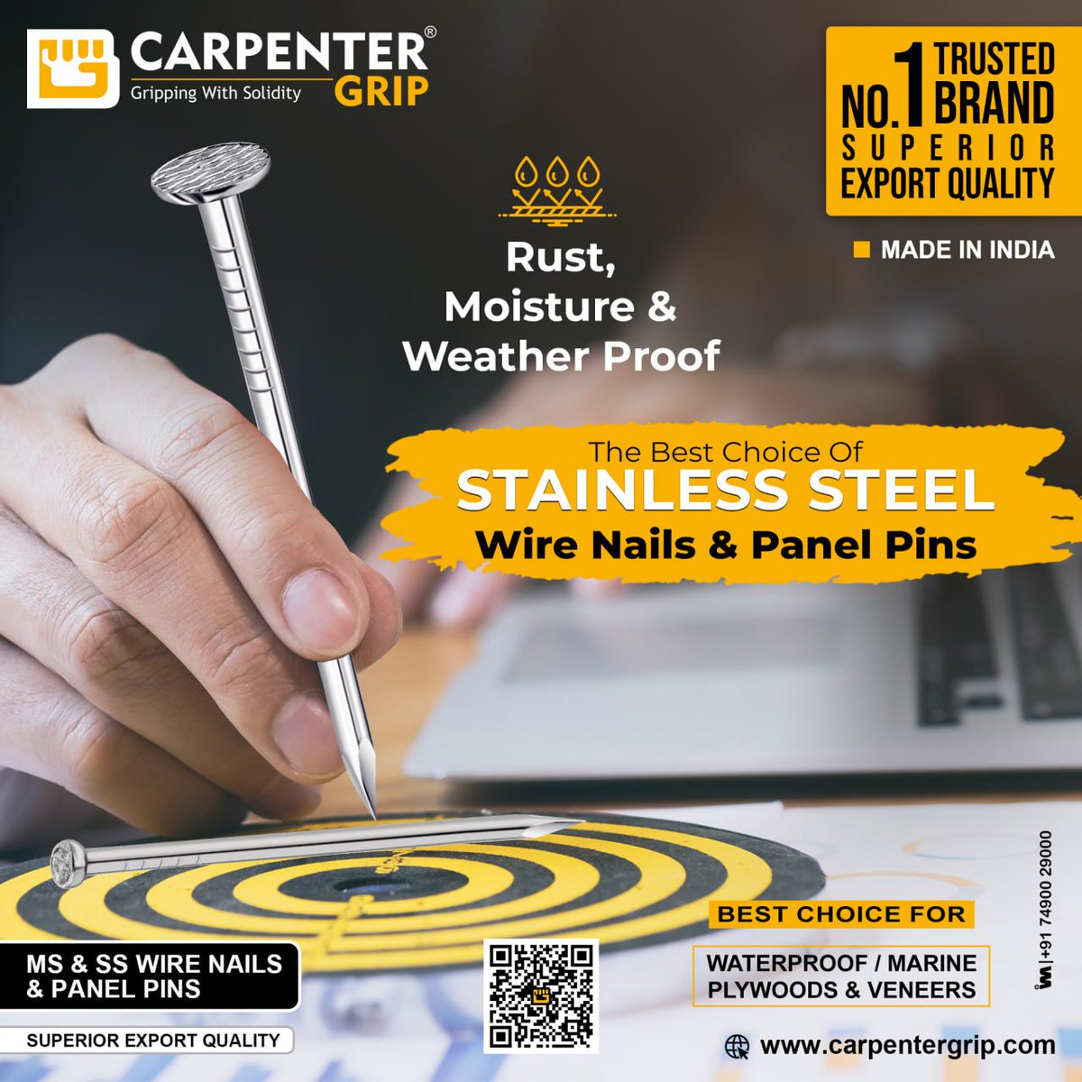 ibais_hardware's tweet photo. CARPENTER GRIP - RAJKOT

For enquiry via WhatsApp click:
https://t.co/2FO5gGLfYj

Helpline No.: +91 87800 38150
#wirenails #furniturefitting #hardwarefitting #ssnails #manufacturer #furniturenails
.
@ibais_hardware
@CarpenterGrip https://t.co/mhquX7tkMN