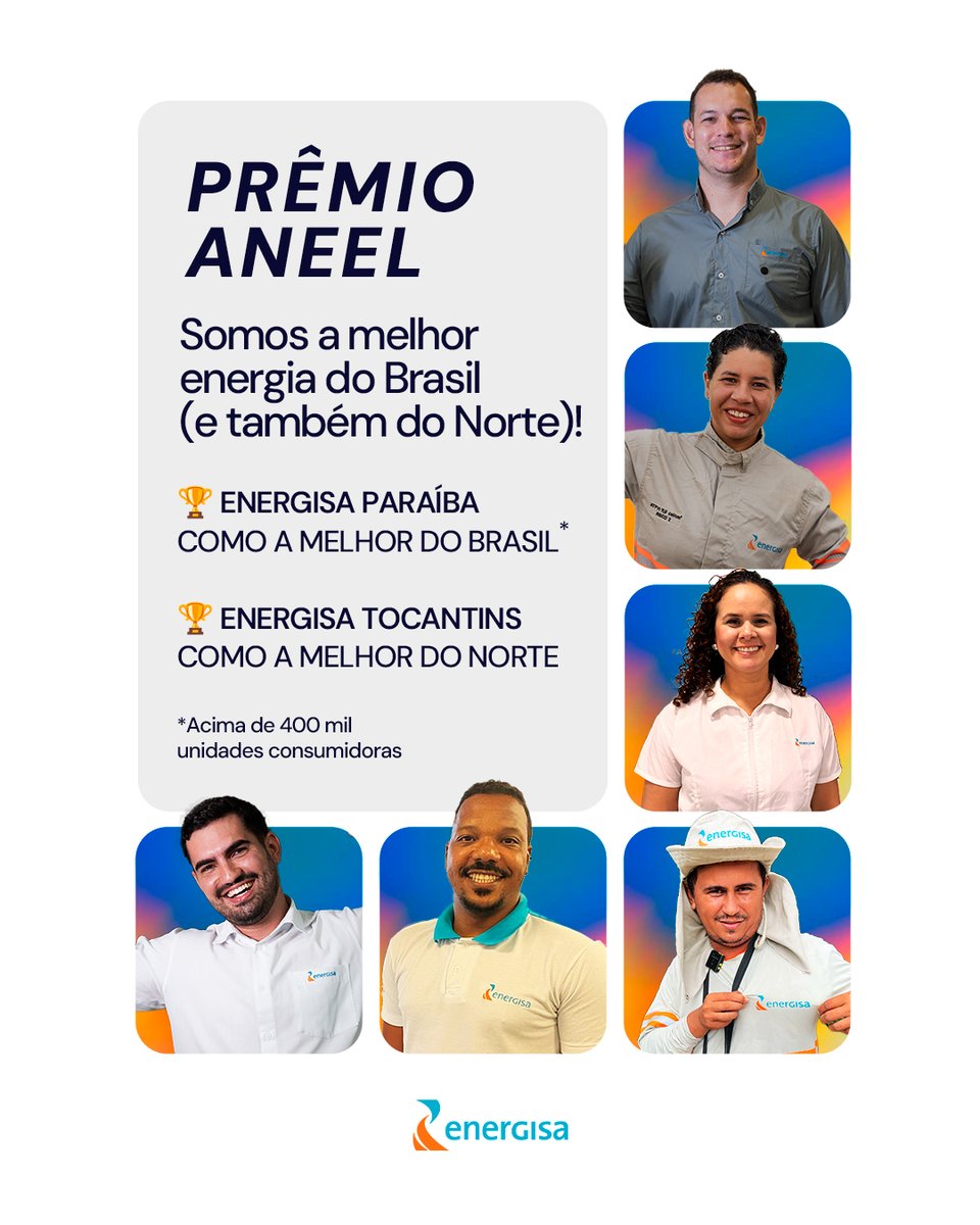 Energisa Paraíba é destaque no Prêmio ANEEL 2024 como a Melhor Distribuidora de Energia do Brasil
Além de Paraíba, Energisa Tocantins é tricampeã no Norte; outras distribuidoras do Grupo também são finalistas em diversas regiões: energisa.com.br/noticias/energ…