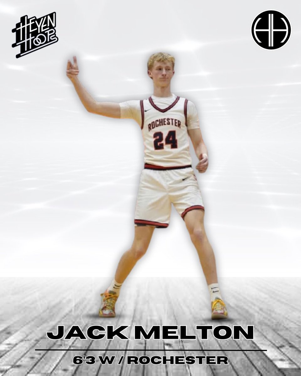 Our next player announcement for the Unsigned Senior Showcase on March 29th! 🚨 Jack Melton (6’3 W, Rochester) is a perimeter sharpshooter with good size on the wing. Jack moves fell off the ball to find open looks and plays with high IQ on both ends.