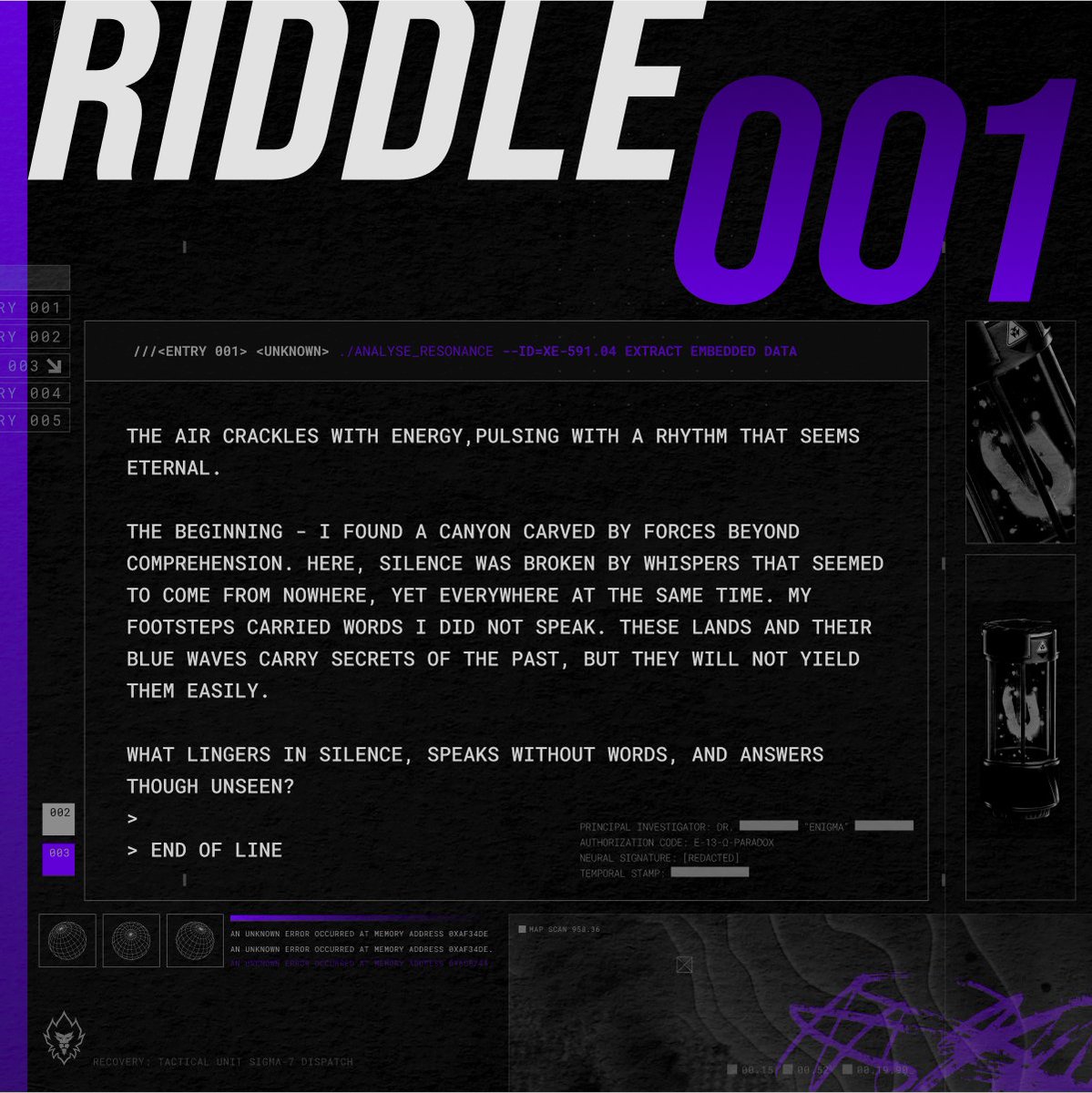 Dr. Enigma’s first observations on the mysterious blue crystal chain are recorded in his journal but he can’t seem to make out what they mean…🧐

Help Dr. Enigma solve the riddle and submit your findings once you have your answers to all five riddles. 
#ChainInABottleGiveaway