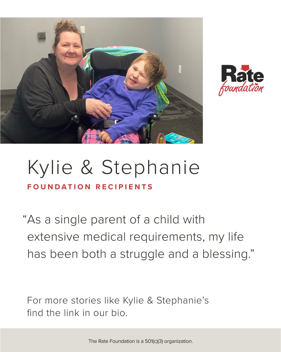RateFoundation's tweet image. Raising a child with special needs comes with incredible highs and deep challenges, and Stephanie meets them with strength every day. The Rate Foundation is proud to help create a safer, more accessible home for her and her daughter.