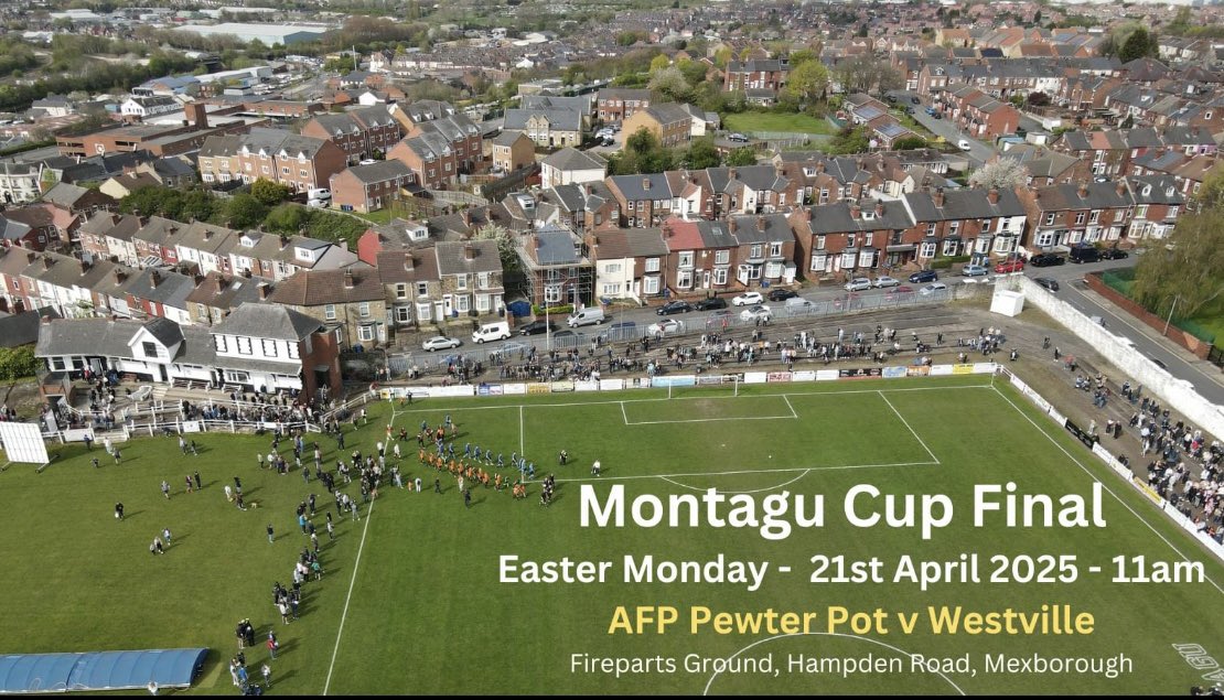 1️⃣ month today 

<a href="/AFP_FC/">AFP Pewter Pot FC</a> v <a href="/westvillefc/">Westville FC</a> 

This time in exactly 1 month we will have crowned our winners of the Montagu Cup in our 128th year.

Come join us on Easter Monday.
£3 adults
£2 concessions
Free entry for primary school aged children and below