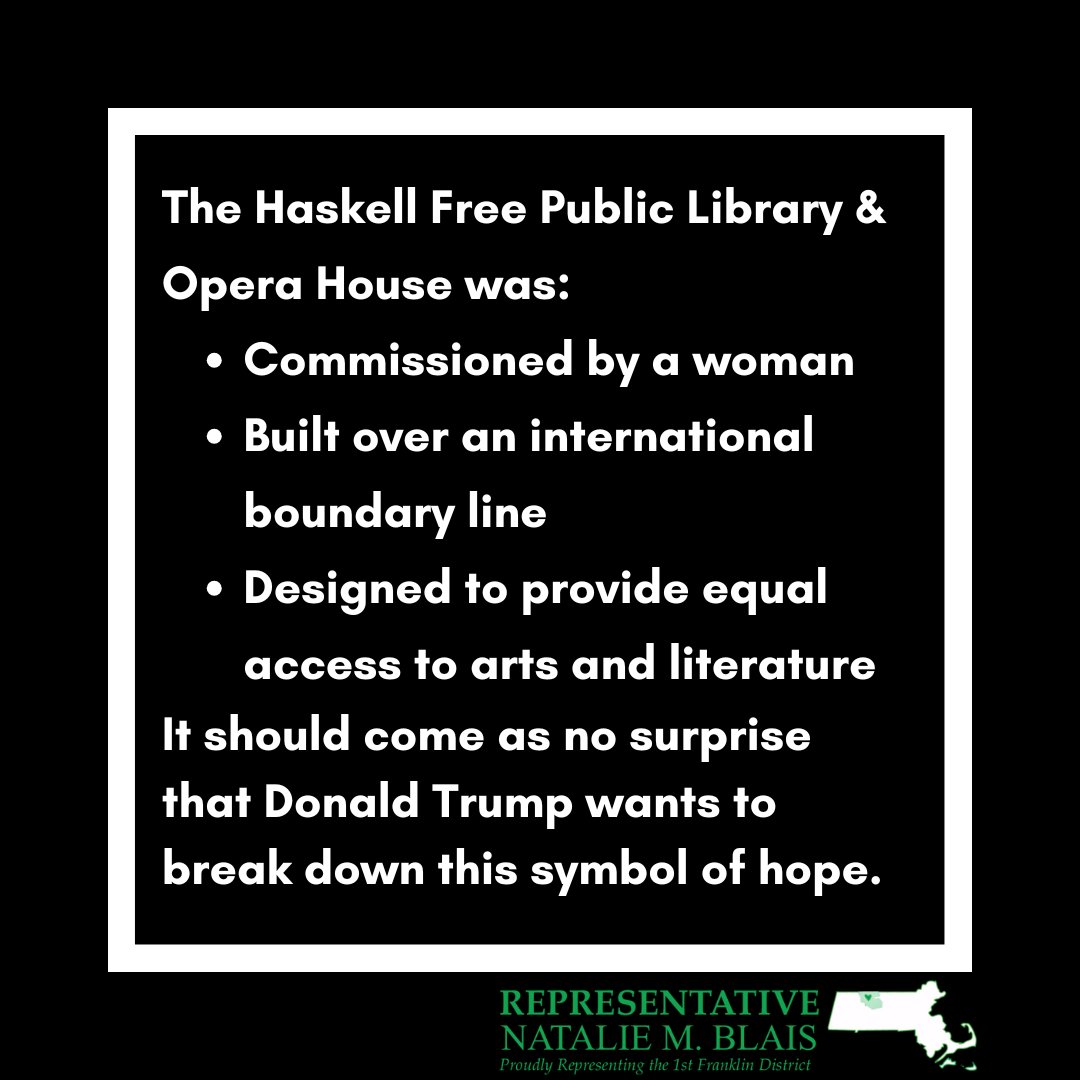 State Representative Natalie M. Blais (@repblais) on Twitter photo In today's <a href="/BostonGlobe/">The Boston Globe</a>: US to limit Canadian access to beloved cross-border library where Kristi Noem taunted hosts
bostonglobe.com/2025/03/20/metā¦
#mapoli
Read more here >> facebook.com/repblais/posts⦠In today's <a href="/BostonGlobe/">The Boston Globe</a>: US to limit Canadian access to beloved cross-border library where Kristi Noem taunted hosts
bostonglobe.com/2025/03/20/metā¦
#mapoli
Read more here >> facebook.com/repblais/postsā¦