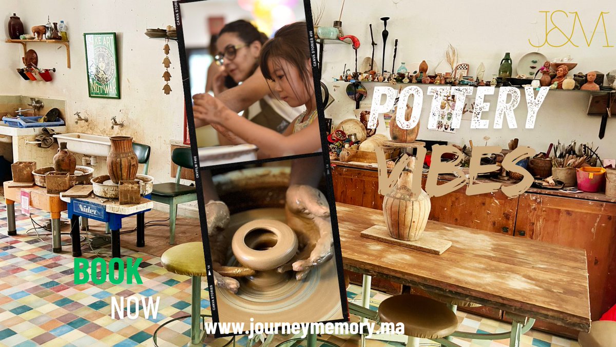 Unleash your creativity with clay! Join us for a fun, hands-on pottery experience and create your own masterpiece."

📩 Contact us: contact@journeymemory.ma | 📞 00212670 93 38 84