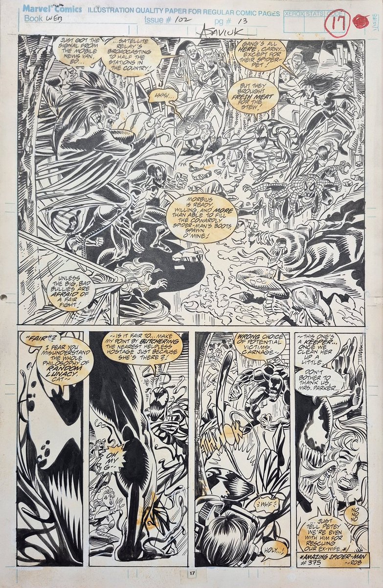 ComicsStatues's tweet photo. NFS. What an amazing Maximum Carnage page from Web of Spider-Man! This one's for keeps.
#comics #comicbooks #comicartwork #comicart #originalart #webofspiderman #spiderman #maximumcarnage #venom #marvelcomics https://t.co/p0DhycTXzu