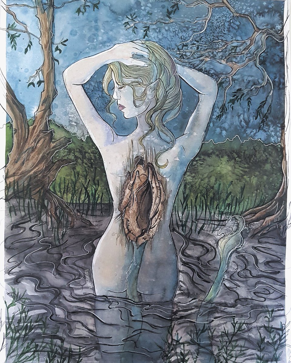 NiftyBuckles's tweet photo. On this #FolkyFriday 🌳the Vernal Equinox calls forth the #Huldra—Norwegian forest spirits lurking in Northern Europe’s dark woods 🌲🌌
Known as Holder to Germanic folk, Tallemaja (‘pine tree Mary’) or skogsrå in Sweden, and Ulda in Sámi tales, she’s tied to the shaman Völva and Frau Holle 🌱🧙♀️
✨A bewitching beauty emerges as spring stirs—fair-skinned, with long, wavy hair a🌸👱♀️💐, her back hollow with bark and a cow tail (or fox tail in Sweden). Beware hiking these tall woods: this trickster seduces single men, luring them to wed her 😈💍. At the altar, she turns crone-like to shock her groom—marry her still, and she gains fierce strength 🚶♀️🧙♀️💪.
Her kin, the huldrekall, dwell underground, hideous with troll-like noses 👹
As the equinox balances light and shadow ⚖️✨🌑, her call echoes through the pines, blending beauty and danger. 📚(Ref: K.M. Briggs, The Fairies in English Tradition and Literature)