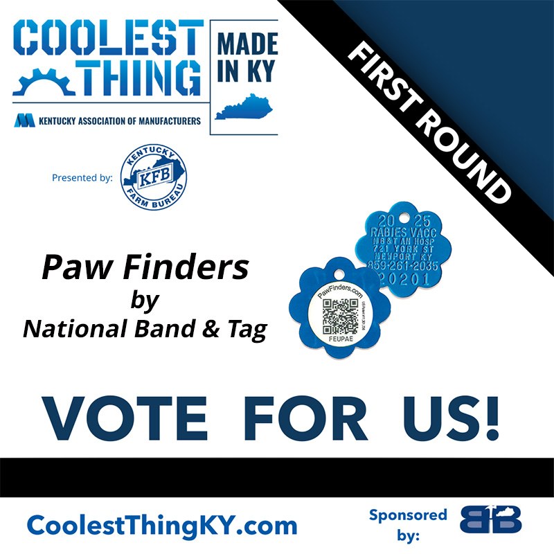 Only 3 days left to vote for Paw Finders in Round 1 of the #CoolestThingKY competition! Every vote counts—help us advance by voting daily &amp; sharing!

👉 CoolestThingKY.com/cast-your-vote

#KYmanufacturing #Rabies #LostPets