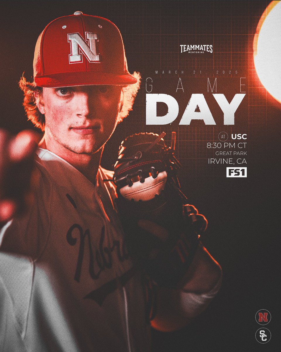 Taking on the Trojans.

🆚: USC
📍: Irvine, CA
⌚️: 8:30 PM CT
📺: <a href="/FS1/">FS1</a> 
📻: <a href="/HuskersRadio/">Huskers Radio Network</a>