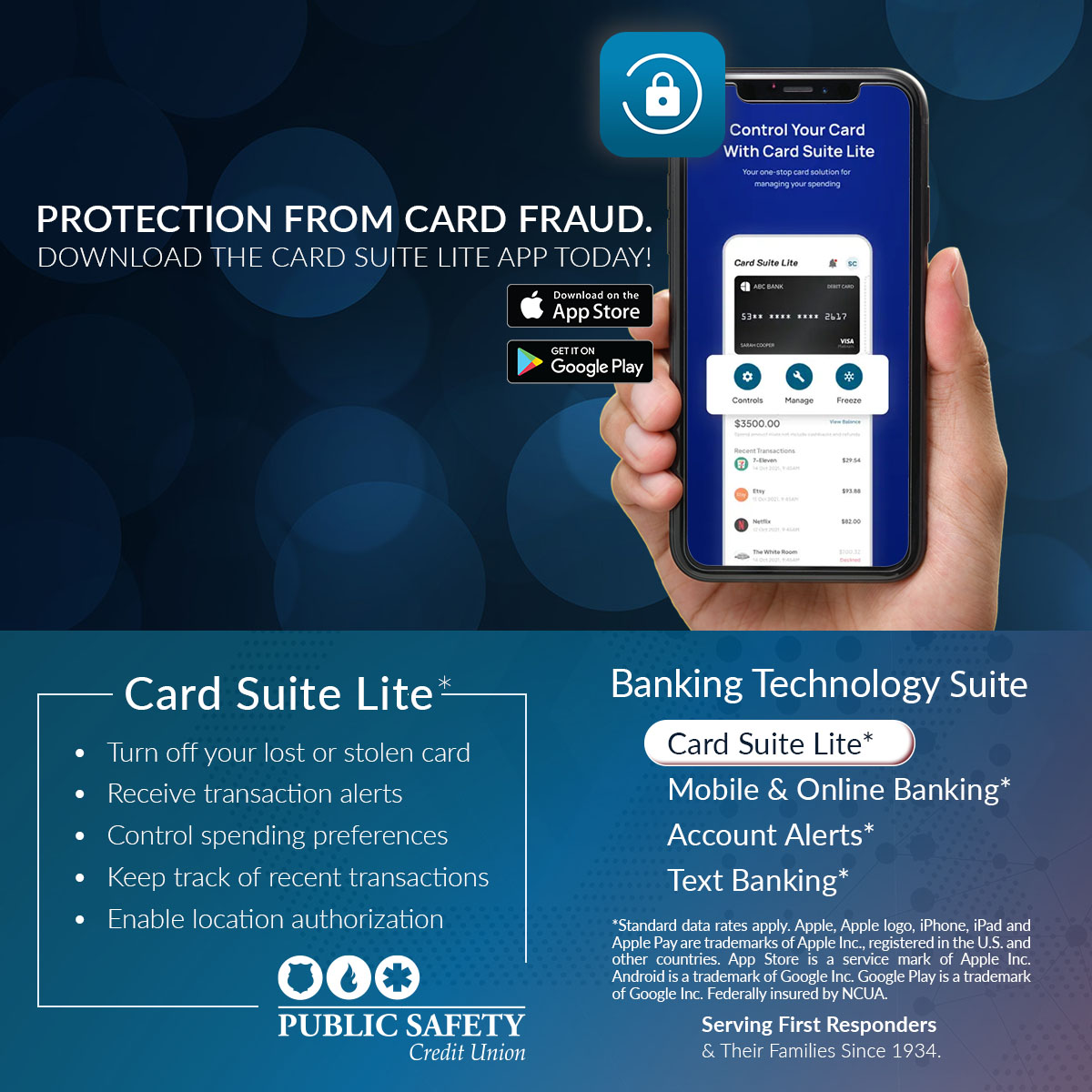 Eliminate the threat of credit and debit card fraud! Download the Card Suite Lite app in the App Store or Google Play today! To learn more, visit: hubs.li/Q03cvtJ_0