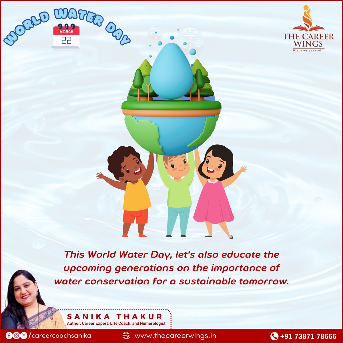 sanikaguides's tweet photo. 🌍 This World Water Day, let's also educate ourselves on the importance of water conservation for a sustainable tomorrow. 💧#SaveWater #SustainableFuture #WorldWaterDay #careercounseling #maharashtra #पुणे #pune #FutureSuccess #CareerSuccess #CareerCounseling #CareerCoach  #DMIT https://t.co/W2VRoc7xGd