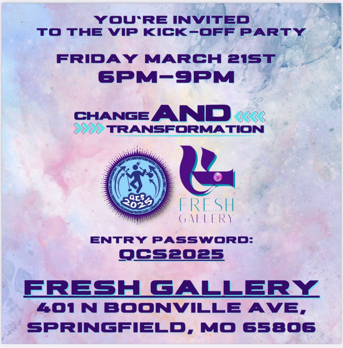 QCS2025 kick off VIP Party tonight @ Fresh Gallery (Must be a ticket holder), Also, Poetry Night <a href="/DruryUniversity/">Drury University</a> (open to the public)
Tickets at queencityshout.com