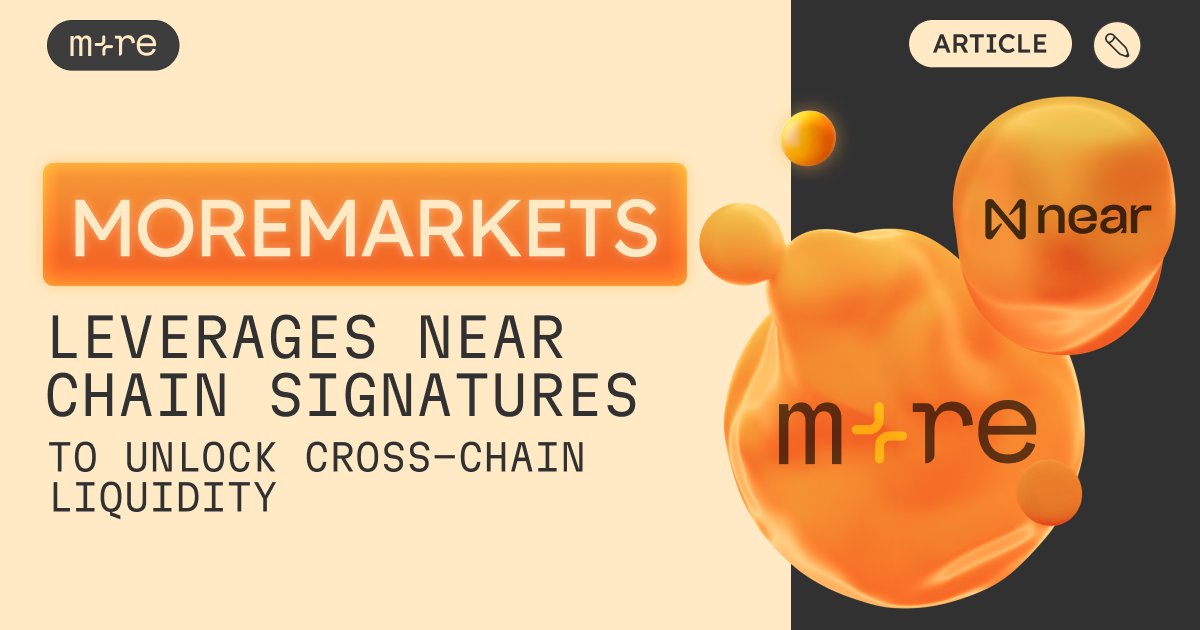 NEARProtocol's tweet image. Projects leverage Chain Signatures for cross-chain liquidity.

• Reduced bridging complexities
• Maintained native token security
• Broadened DeFi participation

@moremarketsxyz uses this model to preserve tokens on their original chains while opening up yield strategies.