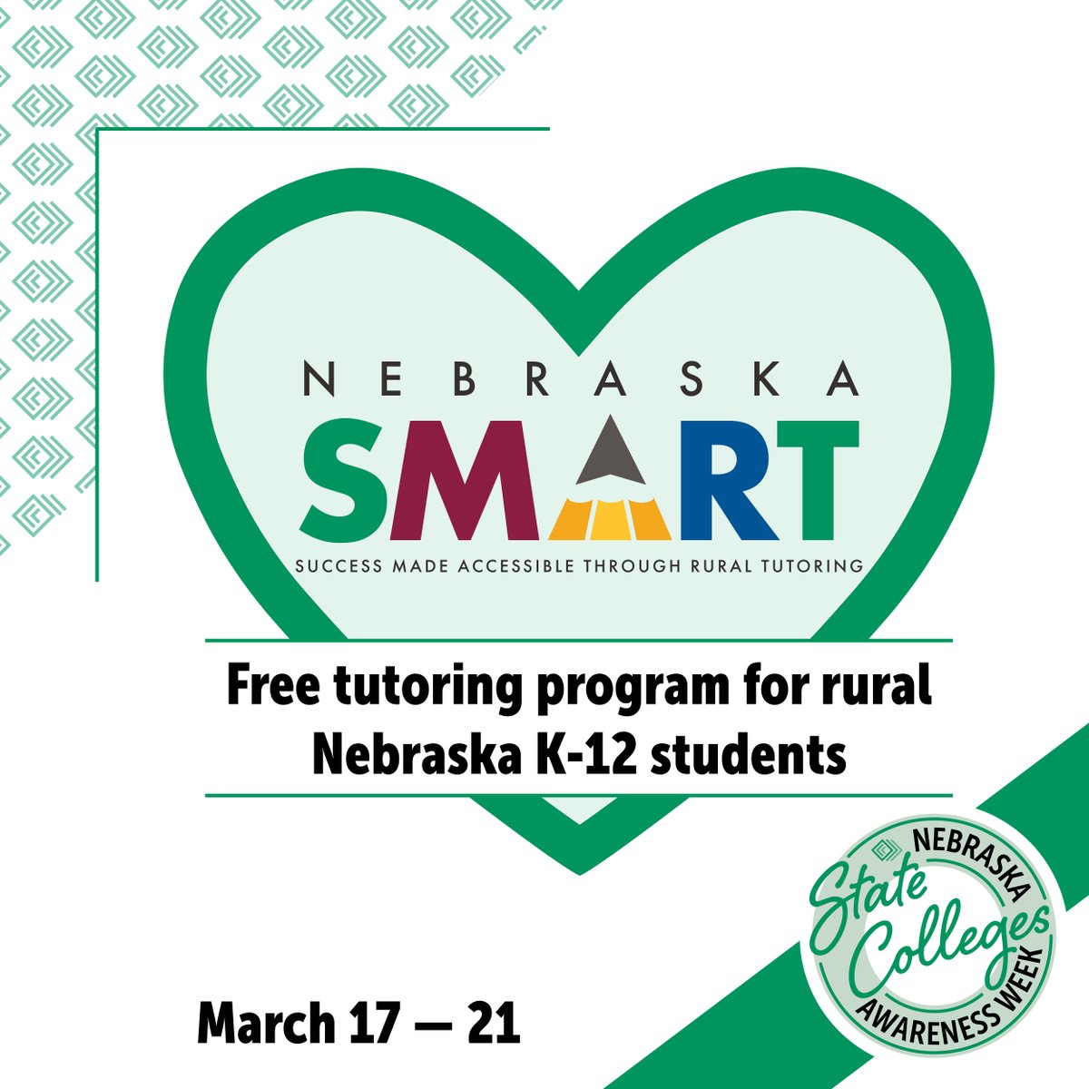 Nebraska State College System (@nestatecolleges) on Twitter photo As part of #StateCollegeAwarenessWeek, we're spotlighting <a href="/NebraskaSmart/">Nebraska Smart</a> - a free virtual tutoring program for rural #Nebraska K-12 students. Teacher education candidates from <a href="/chadronstate/">Chadron State College</a> <a href="/PeruState/">Peru State College</a> & <a href="/waynestcollege/">Wayne State College</a> remotely tutor students. As part of #StateCollegeAwarenessWeek, we're spotlighting <a href="/NebraskaSmart/">Nebraska Smart</a> - a free virtual tutoring program for rural #Nebraska K-12 students. Teacher education candidates from <a href="/chadronstate/">Chadron State College</a> <a href="/PeruState/">Peru State College</a> & <a href="/waynestcollege/">Wayne State College</a> remotely tutor students.