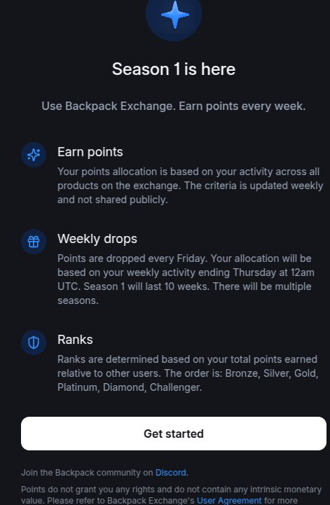 bs_dev_'s tweet image. Finally.
@Backpack points season has started.

Points allo is based on the activities across all the products.
Criteria not shared publicly as they have main three products Spot Futures and Lend i guess interacting with these would give more points.
Season 1 will run for 10…