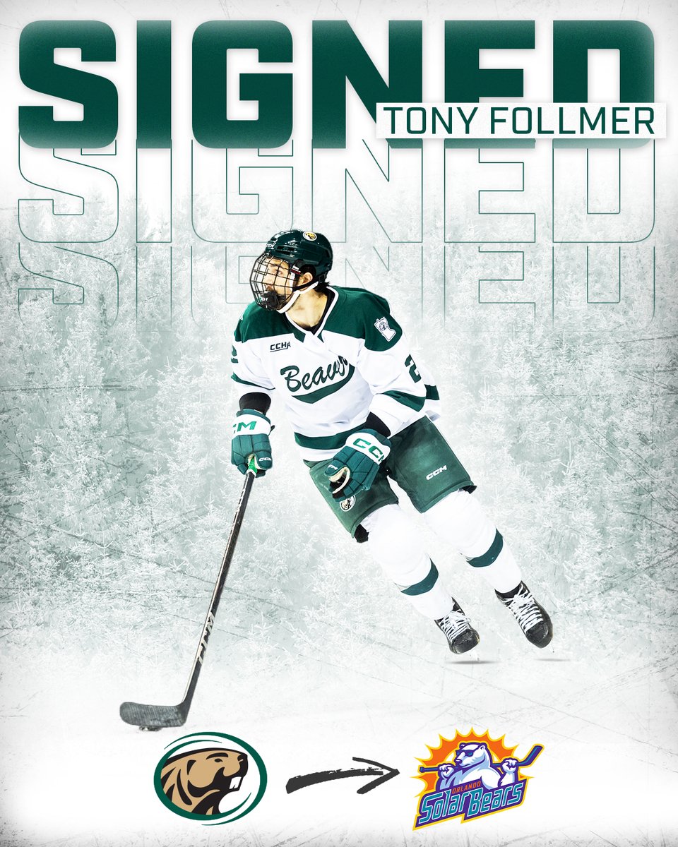 Bemidji State Men’s Hockey (@bsubeaversmhky) on Twitter photo Congrats to defenseman <a href="/tony_follmer/">Tony Follmer</a> on signing a professional contract with the <a href="/OrlandoHockey/">Orlando Solar Bears</a> of the ECHL!!
#GoBeavers #BeaverTerritory Congrats to defenseman <a href="/tony_follmer/">Tony Follmer</a> on signing a professional contract with the <a href="/OrlandoHockey/">Orlando Solar Bears</a> of the ECHL!!
#GoBeavers #BeaverTerritory