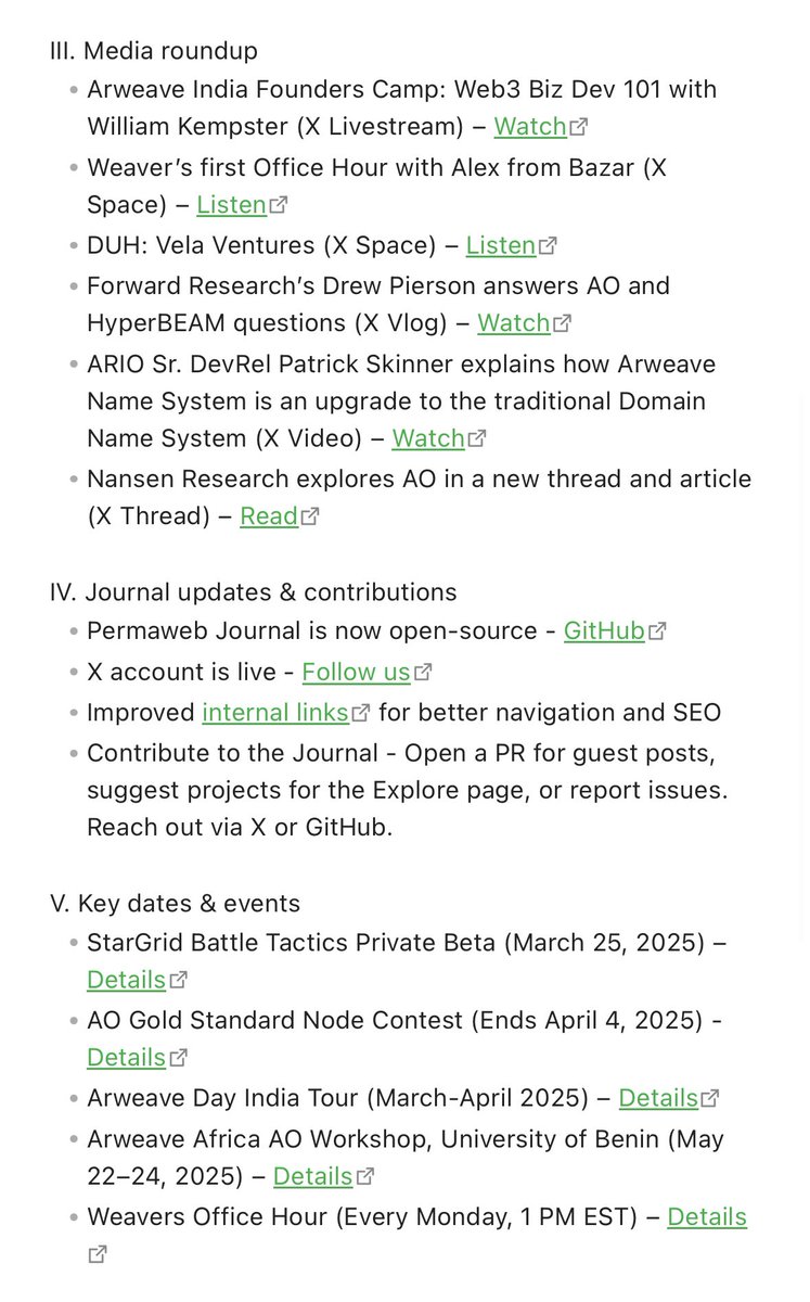 Introducing Permaweb Journal Changelog - Week of March 17, 2025

A weekly roundup of permaweb updates: ecosystem news, media highlights, key events, and site improvements.