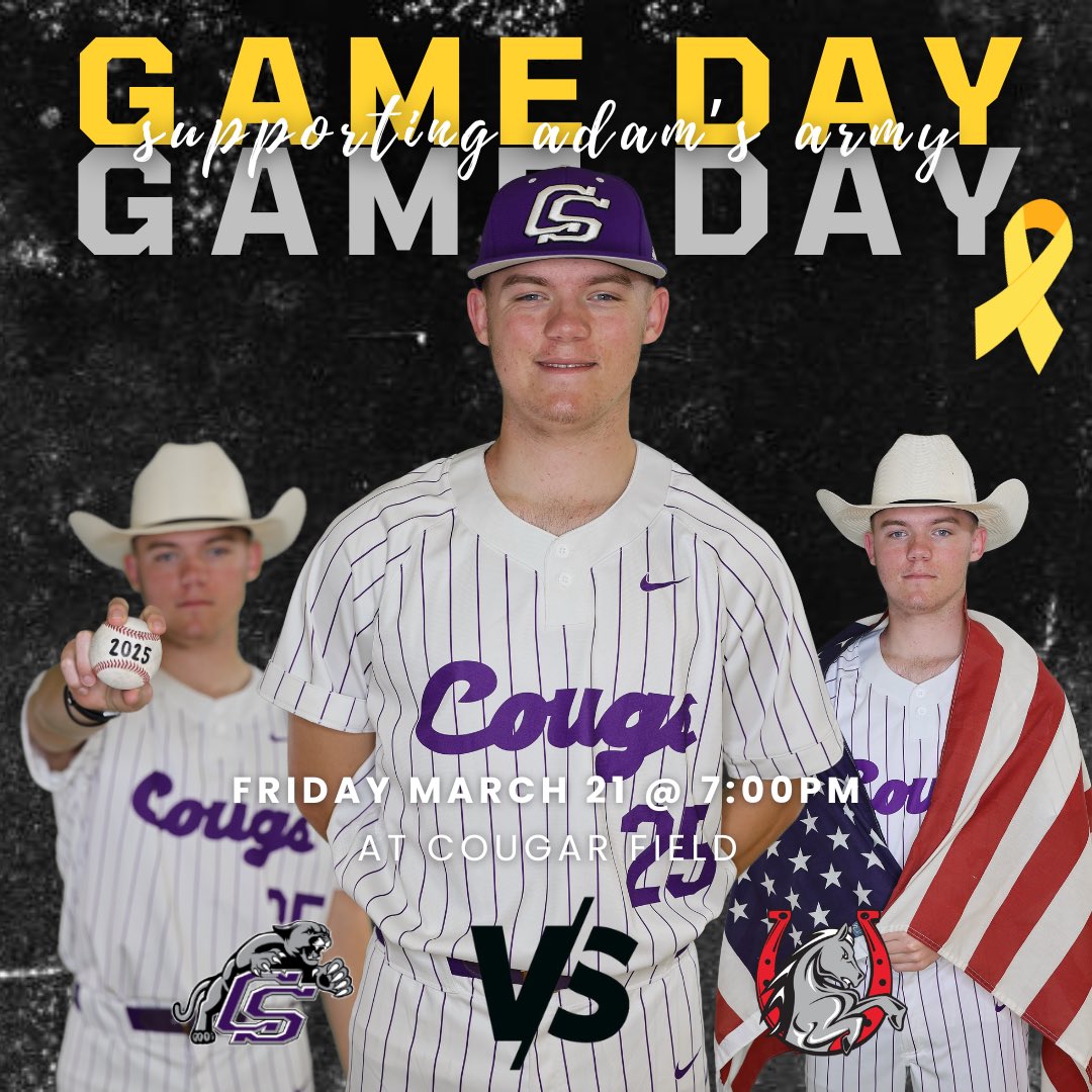 Tonight is a special night!
Come support Adam and the Cougs, at Cougar field tonight at 7:00 PM.