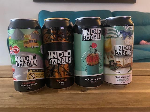 Well done <a href="/twit_twooh/">John C</a> &amp; club member Sean for correctly identifying that we will be drinking <a href="/IndieRabble/">Indie Rabble Brewing Company</a> beers tonight.  2024 Craft Brewery of the year deliciousness will be transmitted to our taste buds through this lineup.