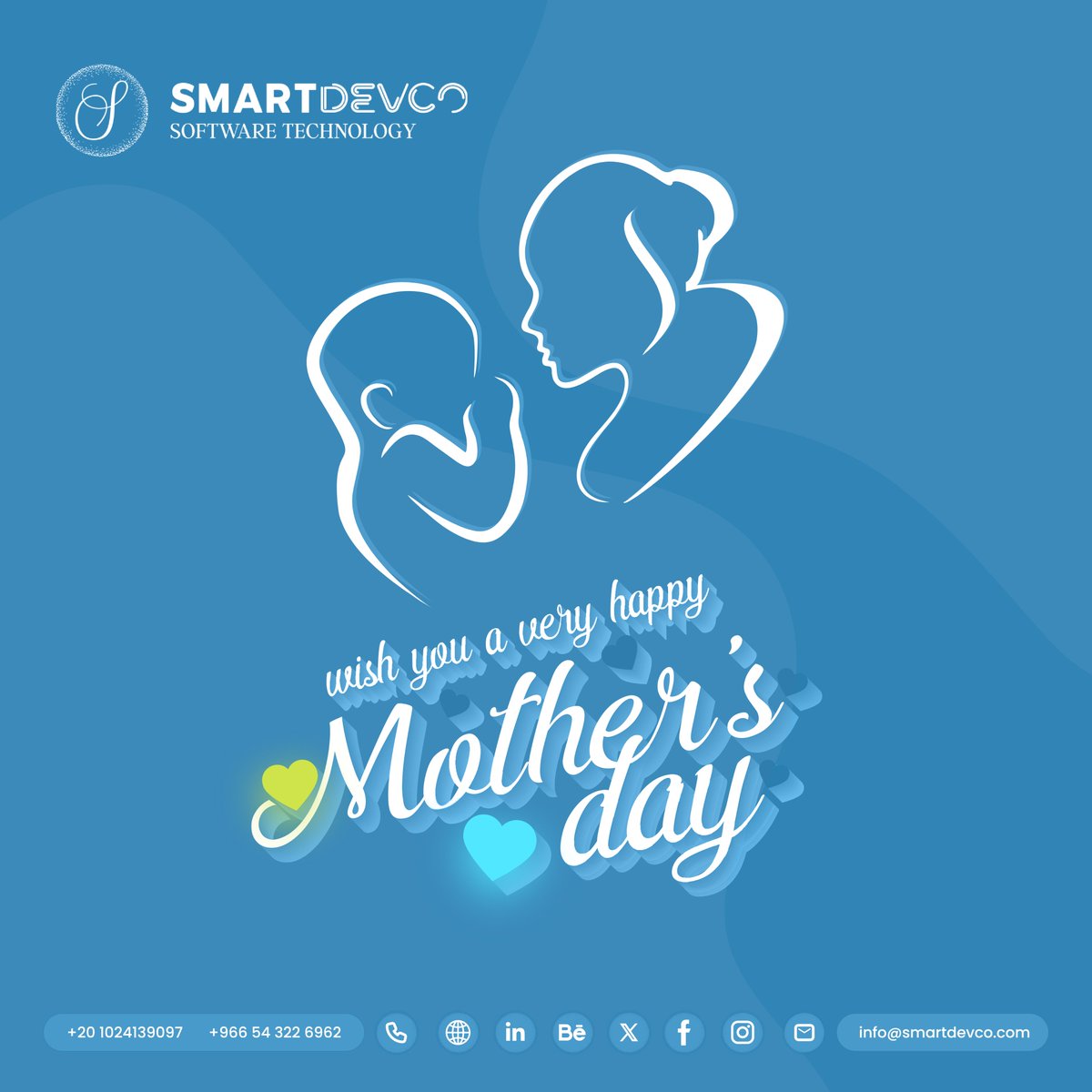 SmartDevCo's tweet image. في سمارت ديف ✨️
نؤمن أن الأمهات هن أولى المبدعات، اللواتي يكتبن أكواد الحياة بحب وعطاء لا ينتهي. في يوم الأم، نحتفل بكل أم تزرع فينا القوة والإلهام. عيد أم سعيد! 👩‍👦🥳

#Happy_Mothers_Day #SDC #Smart_Dev_Company #Smart_Dev #Software #Smart_Dev_Co