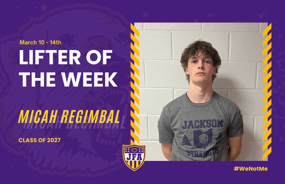 JHSPolarBearsFB's tweet photo. Football Lifter of the Week
Congrats to Micah Regimbal for being named Football Lifter of the Week (March 10 - 14)! Micah has been putting in the work, pushing himself to the next level showing incredible dedication. Keep crushing it, Micah! 
#LifterOfTheWeek #WeNotMe #GoBears https://t.co/DFcvn59AvM