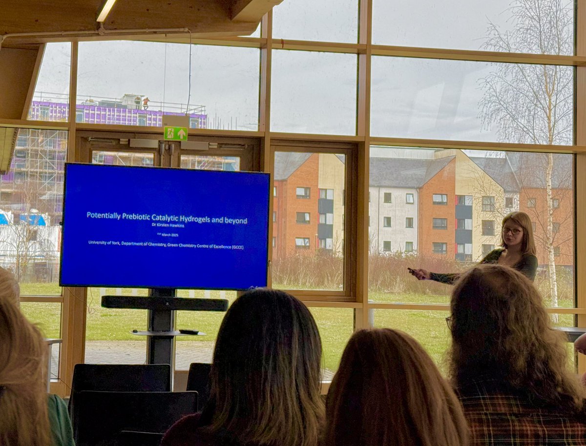 SusPharmaPol Group (@tarescogroup) on Twitter photo Talking now is <a href="/mirsten/">Kirsten Hawkins π</a> with a talk on potential prebiotic catalytic hydrogels Talking now is <a href="/mirsten/">Kirsten Hawkins π</a> with a talk on potential prebiotic catalytic hydrogels