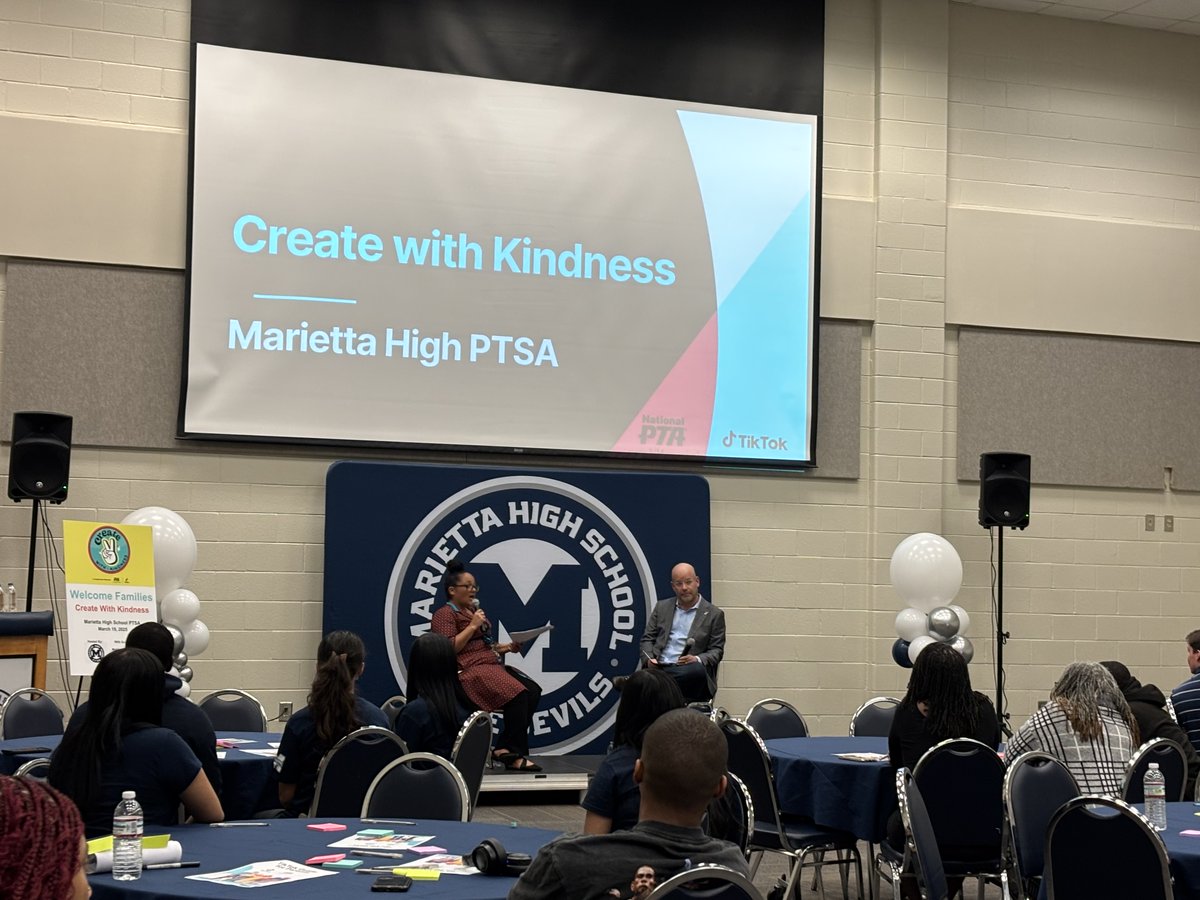 Earlier this week, we joined Marietta High School PTSA for a PTA Connected: Create with Kindness event. From parents to students to legislators, the room was filled with voices committed to building a safer, kinder online community. 🫂  #CreatewithKindness