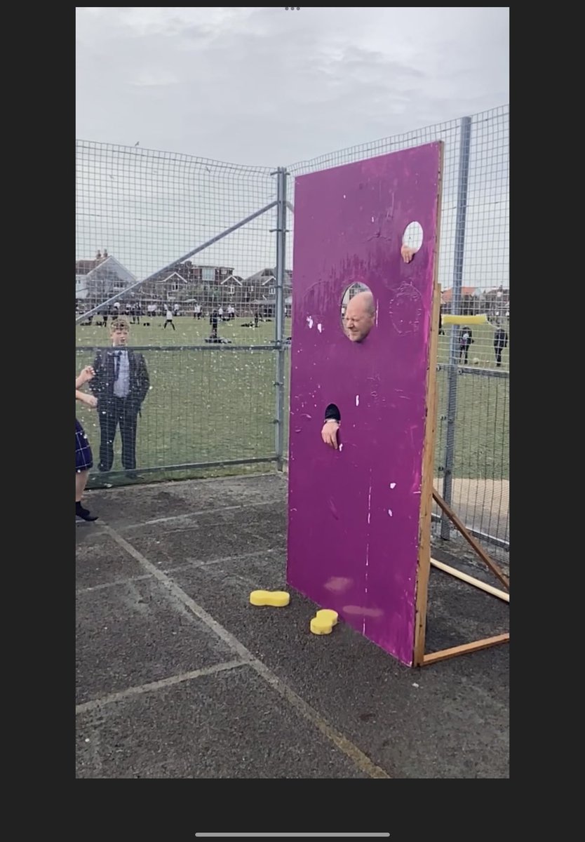 WorthingHigh's tweet image. Raising money for #RedNoseDay2025 ‘Sponge the Teacher’ was a huge success… thanks Mr Swift, Mr Townsend and Mr Fenlon… #Charity #WorthingHigh