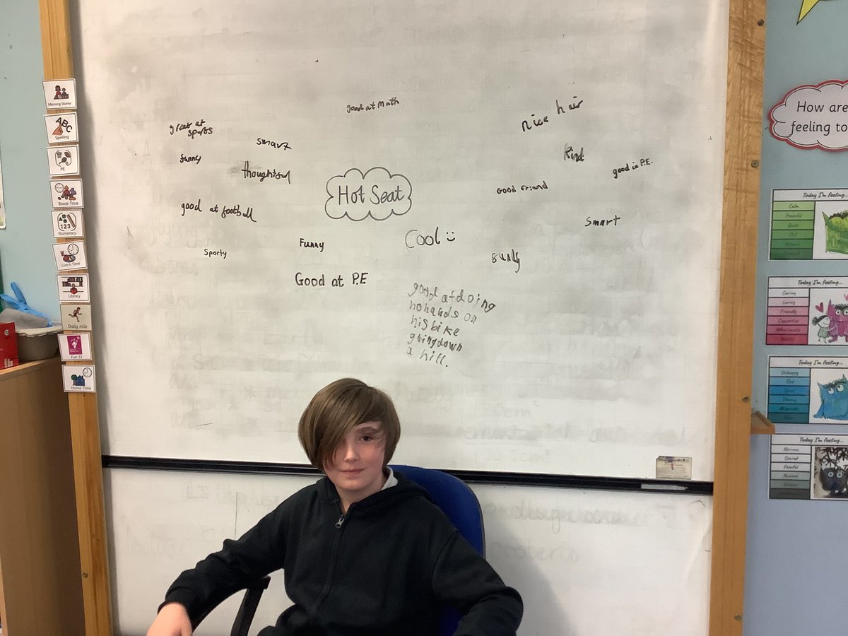 DeanburnPS_P7A's tweet photo. Hot Seat returned this afternoon! 🔥 #ClassCompliments #ChooseKind #Positivity #PositiveVibes #P7Team 😊 https://t.co/ZkJV8xw6E3