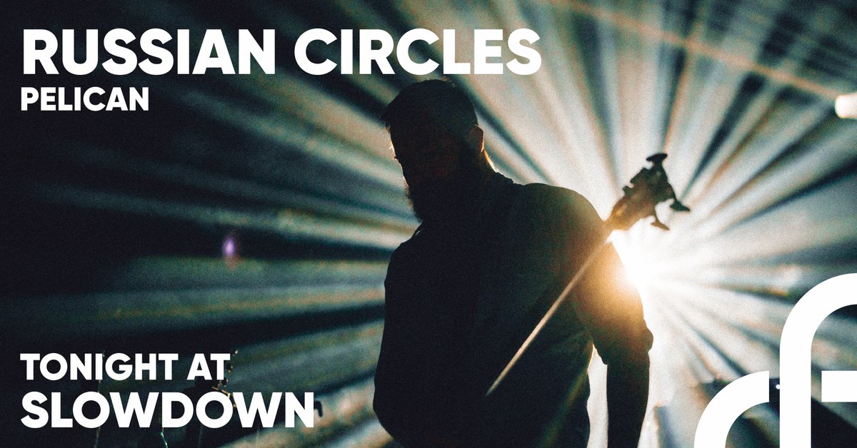 It's here! A captivating post-rock barnburner is coming to the Main Room tonight courtesy of <a href="/RussianCircles/">Russian Circles</a> and <a href="/pelicansong/">Pelican</a>. 7pm doors, 8pm start. Grab your tickets now and get in on the action, this is going to be an amazing show 🙌🙌

TIX: theslowdown.com/events