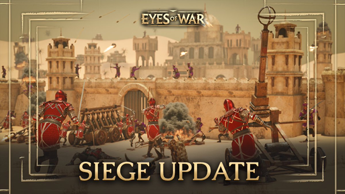 Siege Update is live! 🔥

Battering Ram joined the battle, siege weapons got upgraded, and performance got a serious boost.

The battlefield will never be the same! 🛡️🔥

Read the full update notes here: store.steampowered.com/news/app/23439…

#eyesofwar #siegeupdate #indiegame #rts