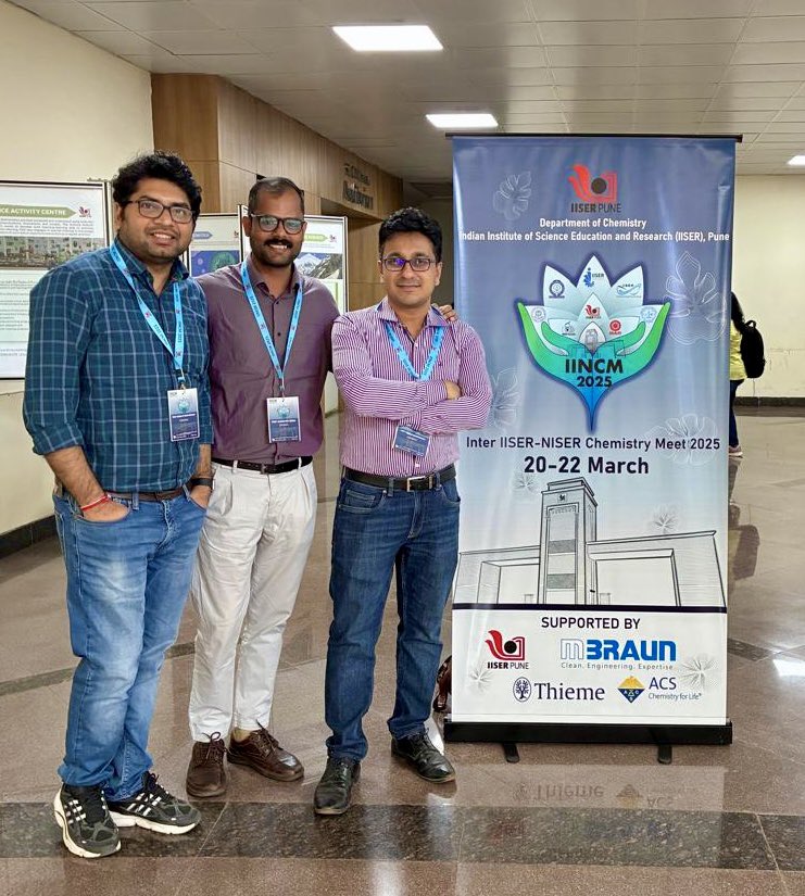 Ahanjit Bhattacharya (@ahanjit) on Twitter photo Team IISER Bhopal at the Inter IISER-NISER Chemistry Meet 2025!
Wonderful visiting <a href="/IISERPune/">IISER Pune</a> for the first time.
<a href="/RCSubhajit/">Subhajit Roychowdhury</a> <a href="/iiserbhopal/">IISER Bhopal</a> Team IISER Bhopal at the Inter IISER-NISER Chemistry Meet 2025!
Wonderful visiting <a href="/IISERPune/">IISER Pune</a> for the first time.
<a href="/RCSubhajit/">Subhajit Roychowdhury</a> <a href="/iiserbhopal/">IISER Bhopal</a>