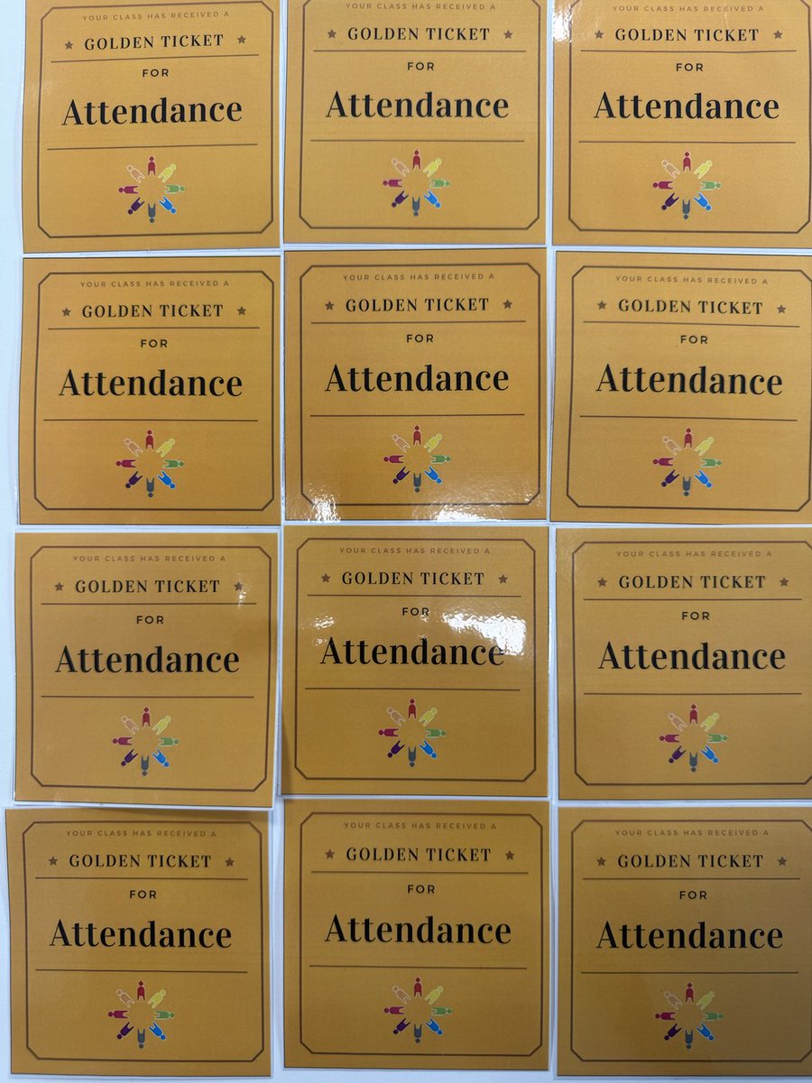 NEVER ABSENT, NEVER LATE!!
It is GOLDEN TICKET day and an amazing 13 classes have beaten our weekly target of 97% and won a Golden Ticket. Brilliant attendance by brilliant children!!