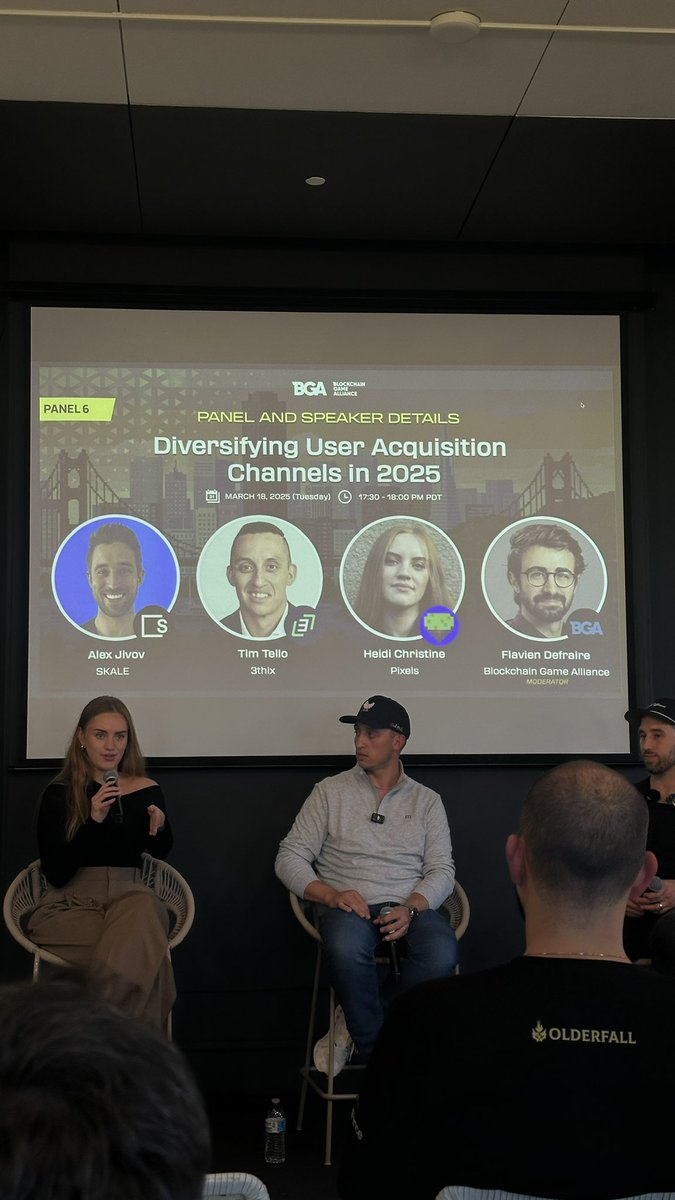 Valuable insights for UA in the gaming space. 

Massively appreciated this panel composed by:
 Heidi CMO at <a href="/pixels_online/">Pixels</a>,  Flav from <a href="/BGameAlliance/">Blockchain Game Alliance</a>, <a href="/timtello/">Tim Tello</a> from <a href="/the3thix/">3thix</a> and Alex from <a href="/SkaleNetwork/">SKALE</a>