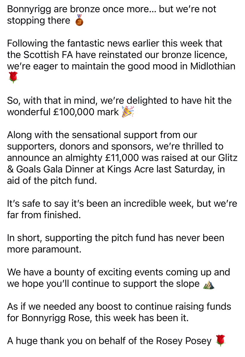 Bonnyrigg Rose Pitch Fund tweet media