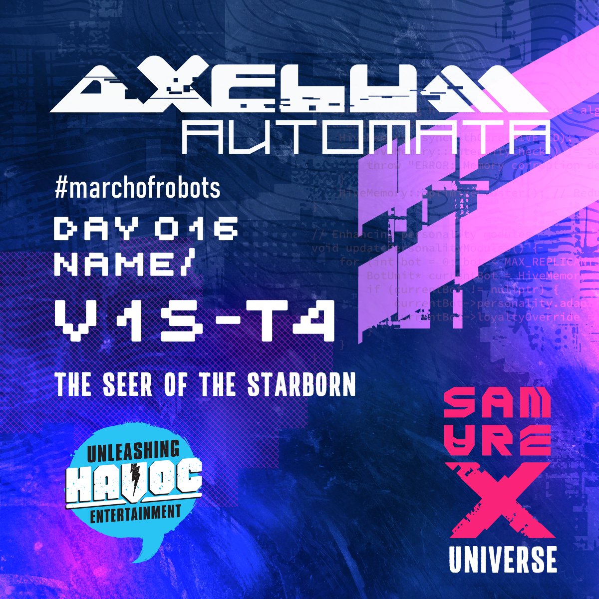 unleashinghavoc's tweet photo. 016 - V1S-T4- “Vista” - Seer of the Starborn
Explore a galaxy of robots in the Samurex Universe through Axelum Automata.
#marchofrobots2025 #robotart #samurex #makingcomics #comics #sequentialart #indiecomics #creatingcomics #artcomic https://t.co/aqtZiy2cLS