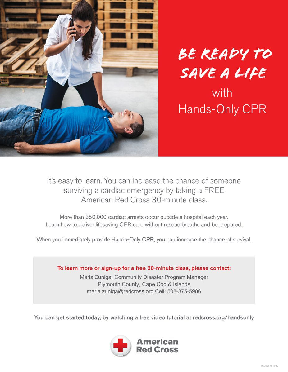 Red Cross is offering free, invaluable trainings that can save lives. 
Offerings include: 
● FREE emergency preparedness training for your community
● FREE smoke alarm installation &amp; home fire prevention safety education
● FREE 30 minute hands-only CPR class